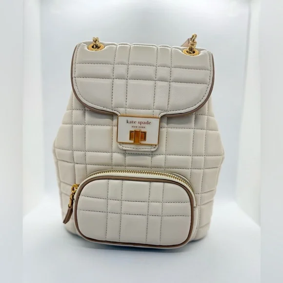 Kate Spade Evelyn Quilted Small Backpack in Ivory - Picture 1 of 12